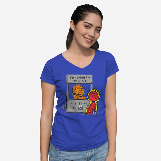 Fantastic Help-Womens-V-Neck-Tee-Barbadifuoco
