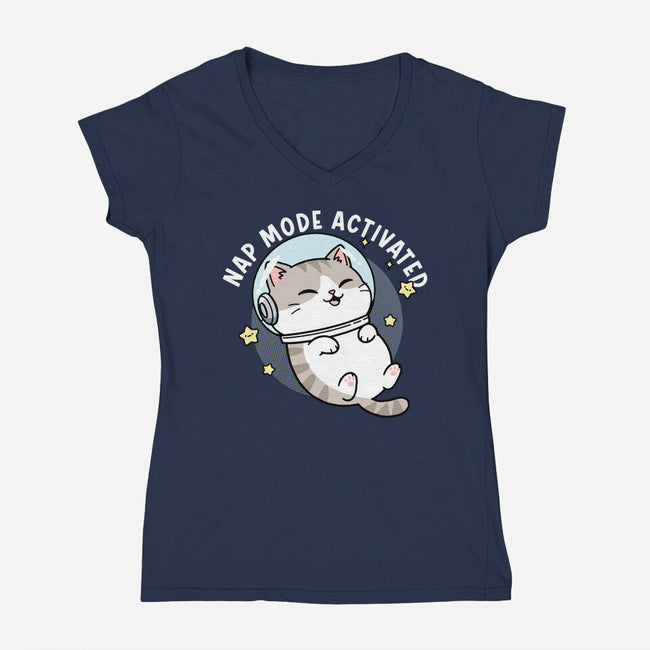 Zero‑Gravity Snooze-Womens-V-Neck-Tee-Lorets