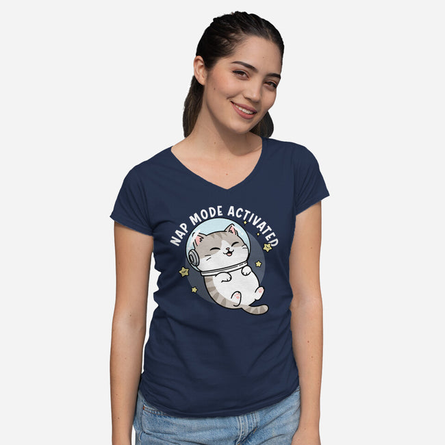 Zero‑Gravity Snooze-Womens-V-Neck-Tee-Lorets