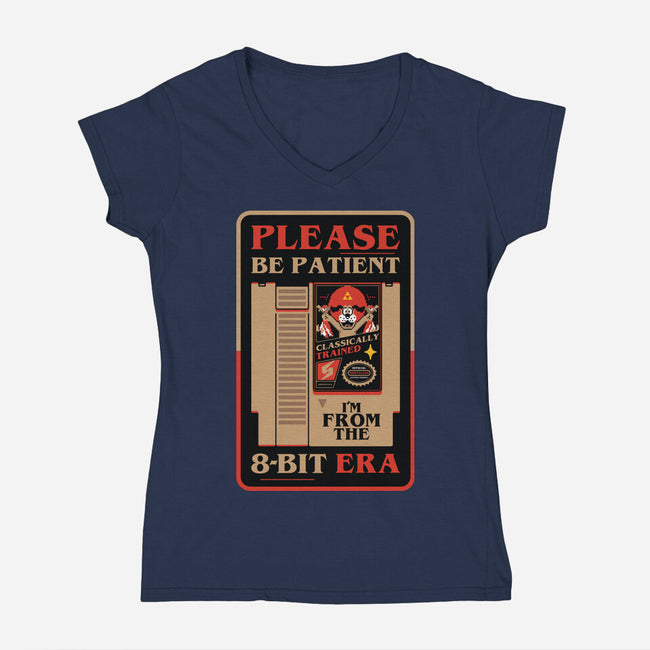 Please Be Patient-Womens-V-Neck-Tee-BadBox