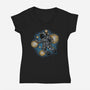Painting The Galaxy-Womens-V-Neck-Tee-glitchygorilla