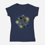 Painting The Galaxy-Womens-V-Neck-Tee-glitchygorilla