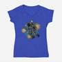 Painting The Galaxy-Womens-V-Neck-Tee-glitchygorilla