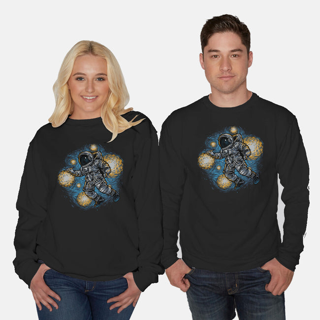 Painting The Galaxy-Unisex-Crew Neck-Sweatshirt-glitchygorilla