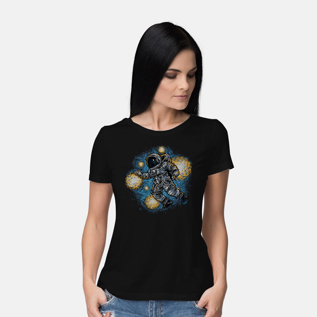 Painting The Galaxy-Womens-Basic-Tee-glitchygorilla