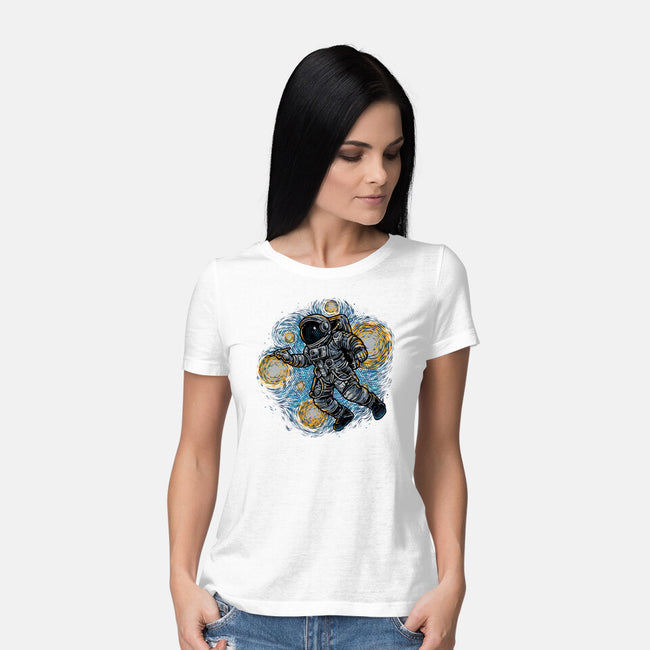 Painting The Galaxy-Womens-Basic-Tee-glitchygorilla