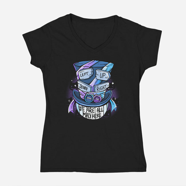 Left Up Down And Right-Womens-V-Neck-Tee-Vallina84