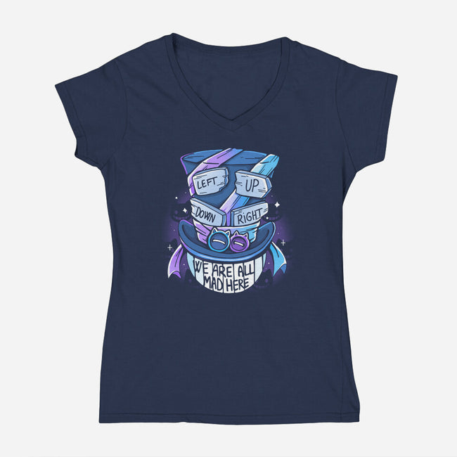 Left Up Down And Right-Womens-V-Neck-Tee-Vallina84
