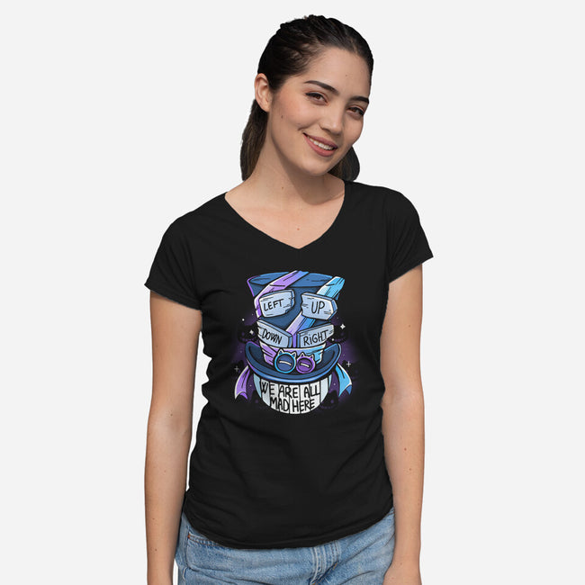 Left Up Down And Right-Womens-V-Neck-Tee-Vallina84