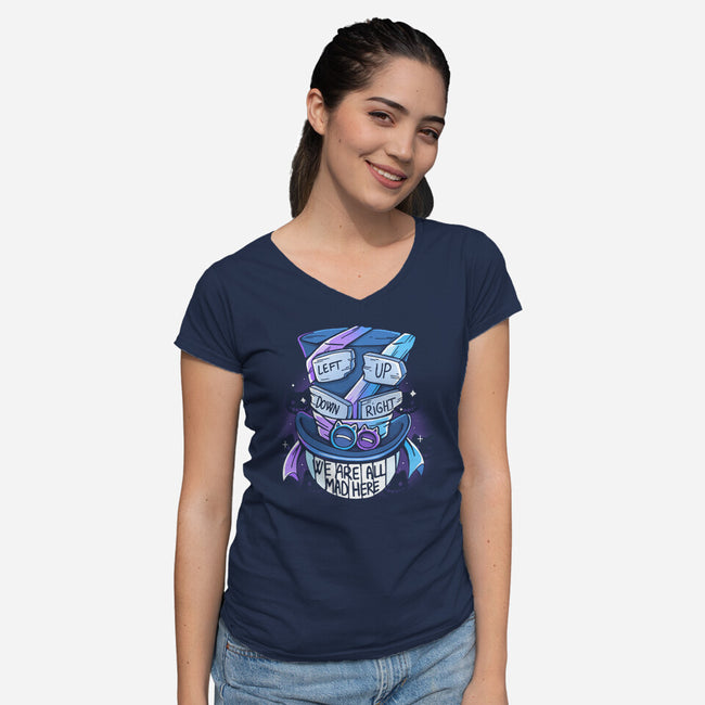 Left Up Down And Right-Womens-V-Neck-Tee-Vallina84
