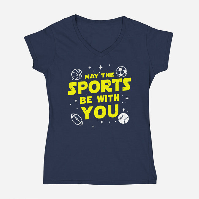 May The Sports Be With You-Womens-V-Neck-Tee-Boggs Nicolas