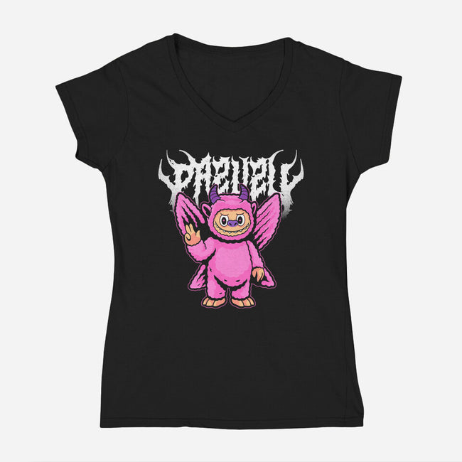 Pazuzu Collectable Tee-Womens-V-Neck-Tee-Jorgetiradoart