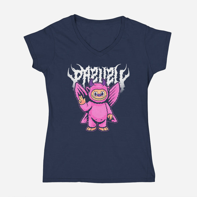 Pazuzu Collectable Tee-Womens-V-Neck-Tee-Jorgetiradoart