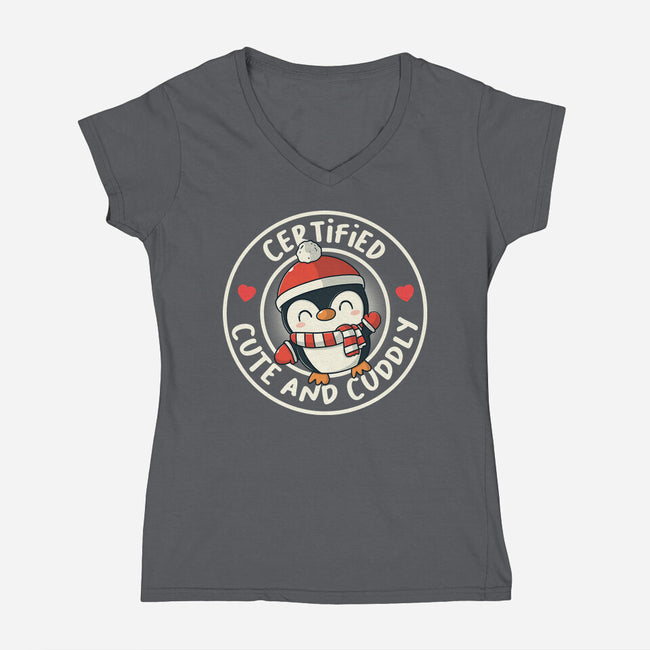 Cute And Cuddly-Womens-V-Neck-Tee-Freecheese