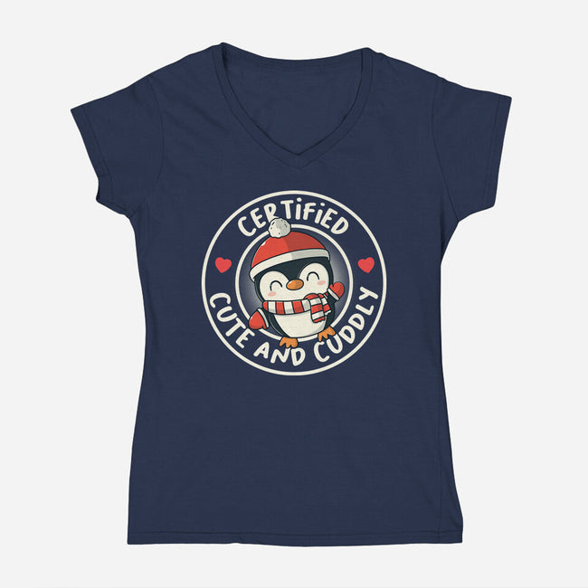 Cute And Cuddly-Womens-V-Neck-Tee-Freecheese