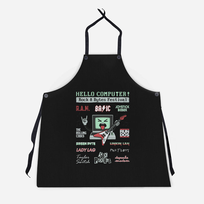 Rock And Bytes Festival-Unisex-Kitchen-Apron-NMdesign