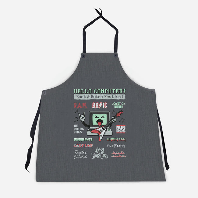 Rock And Bytes Festival-Unisex-Kitchen-Apron-NMdesign