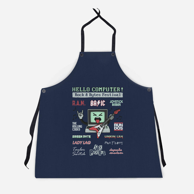 Rock And Bytes Festival-Unisex-Kitchen-Apron-NMdesign