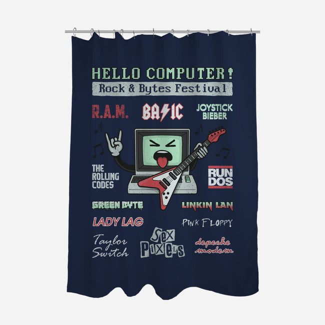 Rock And Bytes Festival-None-Polyester-Shower Curtain-NMdesign