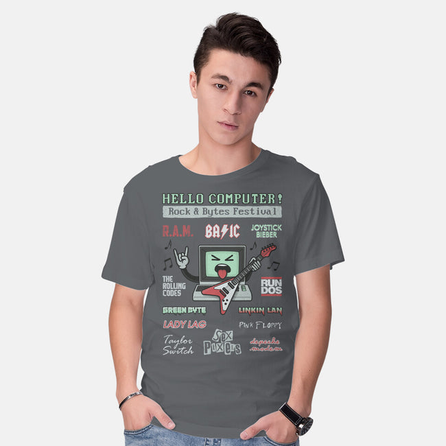 Rock And Bytes Festival-Mens-Basic-Tee-NMdesign