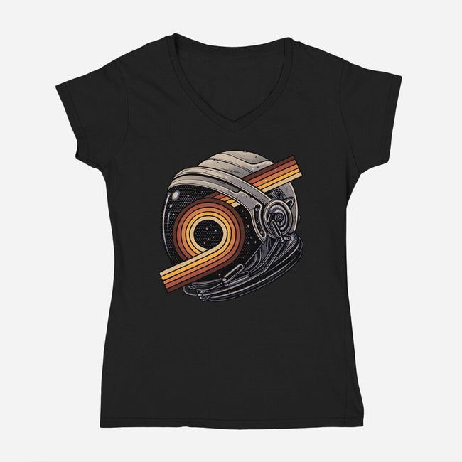 The Space Is Calling-Womens-V-Neck-Tee-glitchygorilla