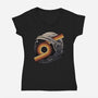 The Space Is Calling-Womens-V-Neck-Tee-glitchygorilla