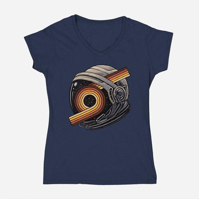 The Space Is Calling-Womens-V-Neck-Tee-glitchygorilla