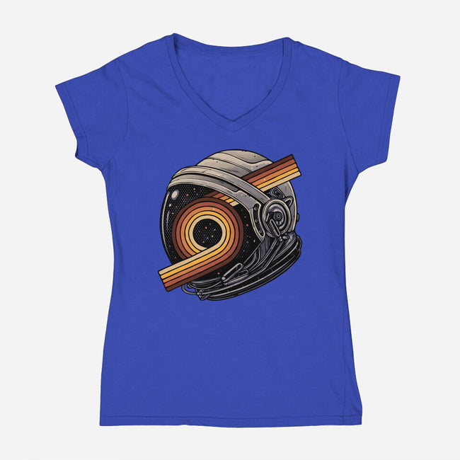 The Space Is Calling-Womens-V-Neck-Tee-glitchygorilla