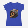 The Space Is Calling-Womens-V-Neck-Tee-glitchygorilla