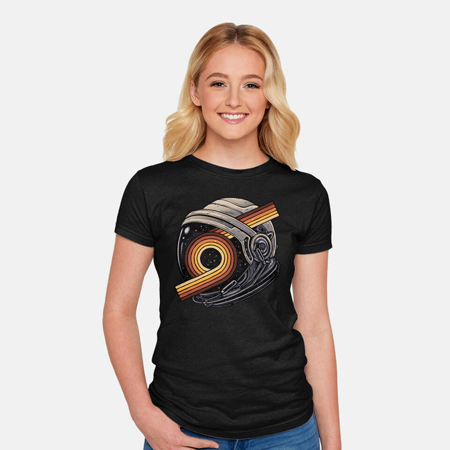 The Space Is Calling-Womens-Fitted-Tee-glitchygorilla