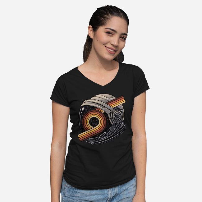 The Space Is Calling-Womens-V-Neck-Tee-glitchygorilla