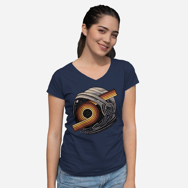 The Space Is Calling-Womens-V-Neck-Tee-glitchygorilla
