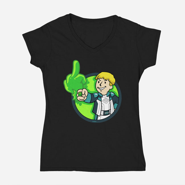 Green Boy-Womens-V-Neck-Tee-Andriu