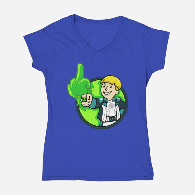 Green Boy-Womens-V-Neck-Tee-Andriu