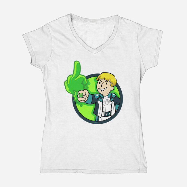 Green Boy-Womens-V-Neck-Tee-Andriu