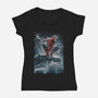 The Spider Over The City-Womens-V-Neck-Tee-zascanauta