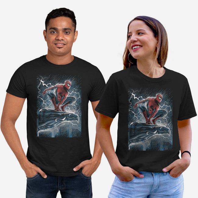 The Spider Over The City-Unisex-Basic-Tee-zascanauta