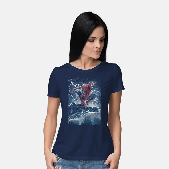 The Spider Over The City-Womens-Basic-Tee-zascanauta