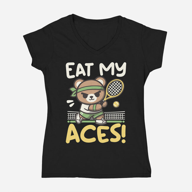 Eat My Aces-Womens-V-Neck-Tee-NemiMakeit