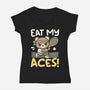 Eat My Aces-Womens-V-Neck-Tee-NemiMakeit