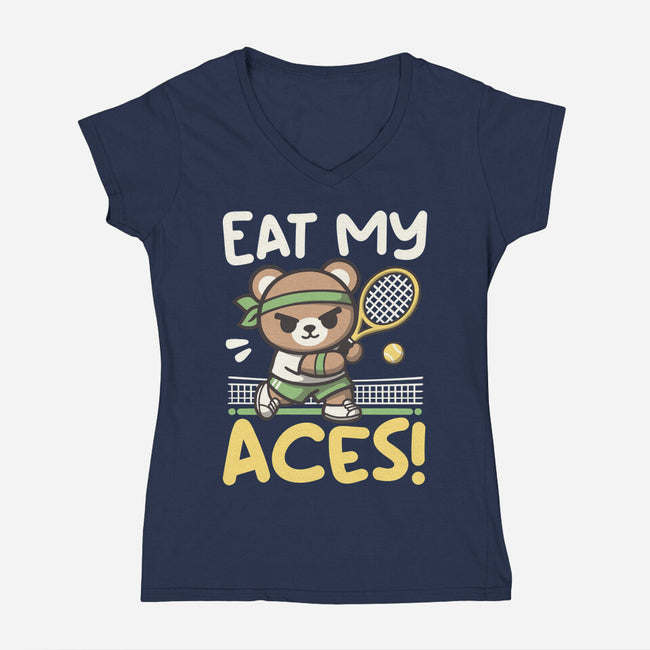 Eat My Aces-Womens-V-Neck-Tee-NemiMakeit