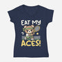Eat My Aces-Womens-V-Neck-Tee-NemiMakeit