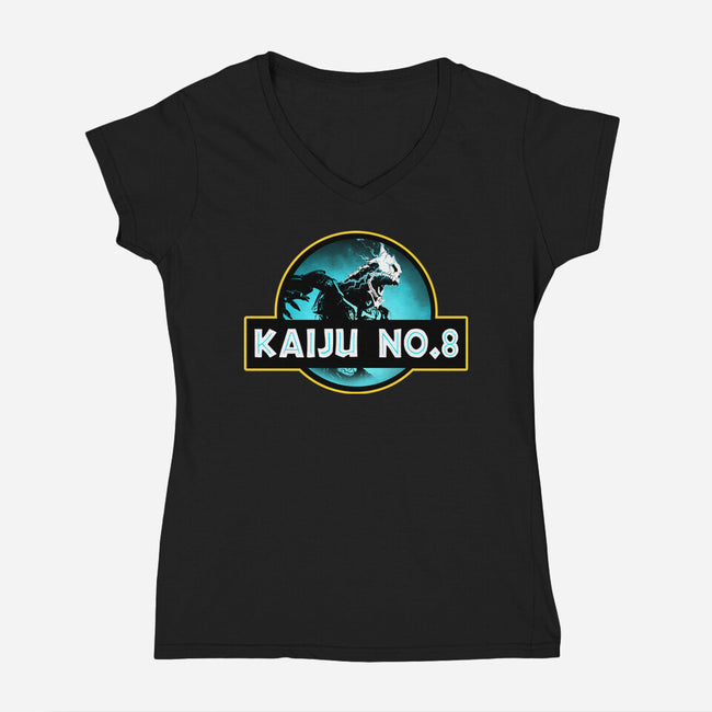 Kaiju Number Eight-Womens-V-Neck-Tee-Wookie Mike