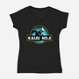 Kaiju Number Eight-Womens-V-Neck-Tee-Wookie Mike