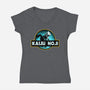 Kaiju Number Eight-Womens-V-Neck-Tee-Wookie Mike