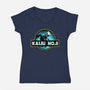 Kaiju Number Eight-Womens-V-Neck-Tee-Wookie Mike
