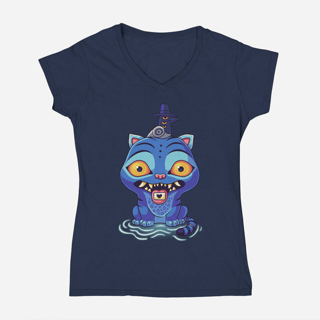 My Little Derpy Purr-Womens-V-Neck-Tee-Geekydog