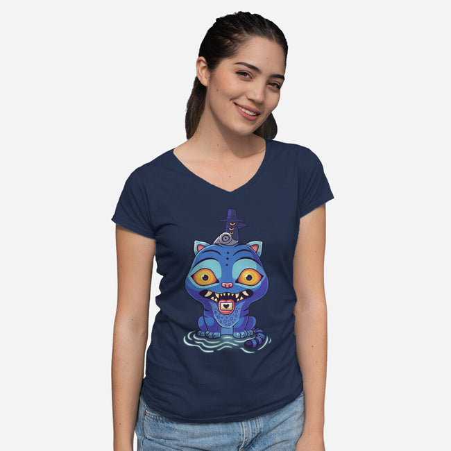 My Little Derpy Purr-Womens-V-Neck-Tee-Geekydog