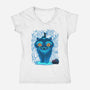 Blue Demon Cat-Womens-V-Neck-Tee-rmatix