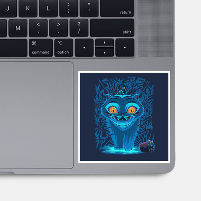 Blue Demon Cat-None-Glossy-Sticker-rmatix